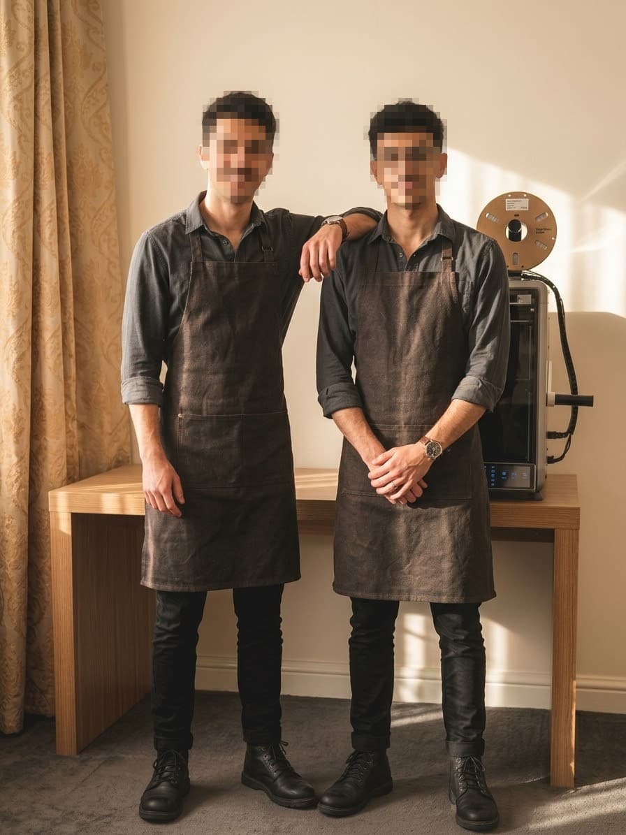 Muhannad and Marwan together at the TwinForge workbench